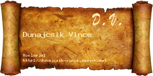 Dunajcsik Vince névjegykártya
