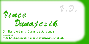 vince dunajcsik business card